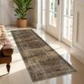 Brown Coffee Hallway Runner Rug 2x6, Dark Earth Tone Kitchen Runners Non Skid Washable 6ft, Aesthetic Distressed Carpet Floor Runners for Entryway Indoor Bedroom Bathroom, Vintage Warm Brown