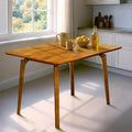 Acacia Verve 48" Solid Wood Dining Table for 4, Rectangular Acacia Wood Kitchen Table, Modern Farmhouse Style, Rustic Natural Finish, Dining Room Furniture, Seats 4 Comfortably, Caramel