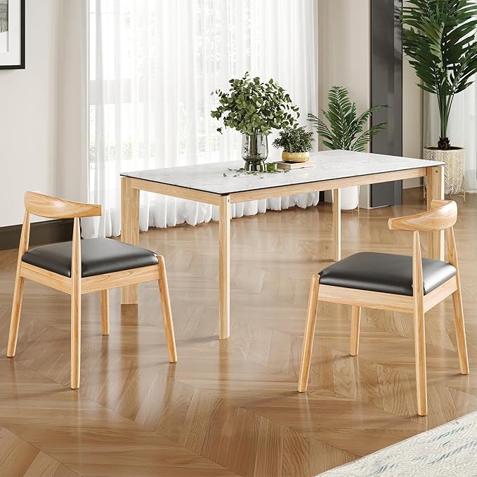 Soohow Dining Chairs Set of 2, Mid Century Modern Kitchen & Dining Room Chairs for Dining Room,Dining Table Chairs with Solid Wood Legs