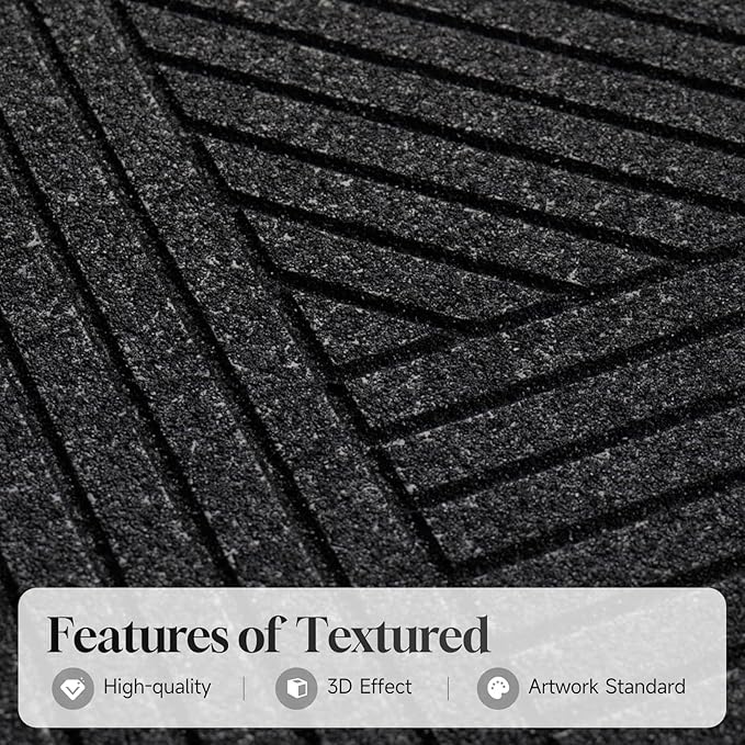 Large 3D Textured Framed Black and White Abstract Wall Art, 2 Piece Modern Minimalist Artwork for Walls, Black White Geometric Line Pictures for Living Room Bedroom Hallway Office Wall Decor 24x36 In