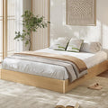 Garvee California King Bed Frame, Wood Platform Bed with Fluted Design, Low Profile BedFrame, Minimalist Bed Base with Noise-Free, Easy Assembly, No Box Spring Needed, Natural