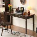 Home Office Desk, Solid Wood Computer Desk, Vintage Mid-Century Modern Writing Desk with for Study Work 55.11" W