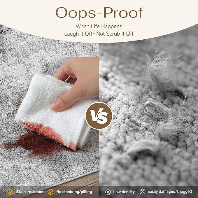 12x15 Area Rug Rust Grey Abstract Non Slip Soft Low Pile Washable Rug for Living Room Bedroom Dining Room Office Neutral Modern Indoor Extra Large Throw Carpet for Home Decor