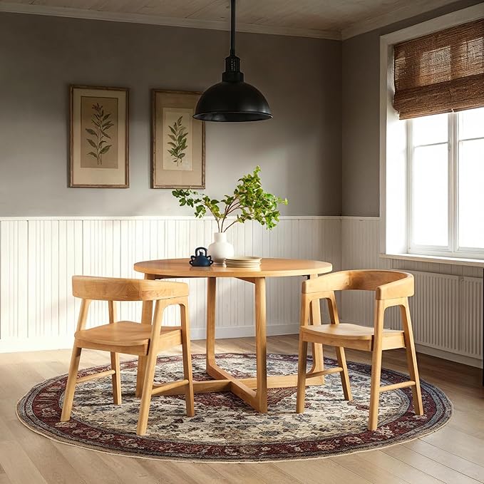 Walker Edison Ezra Modern Boucle Rounded Back Dining Chair - Ivory (Set of 2)