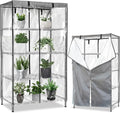 okcool Waterproof Shelf Cover,600D Heavy Duty Wire Shelving Unit Cover,Three Side See Through Panel Clearly Visible (Fits 60" Wx24 Dx72 H Shelves)