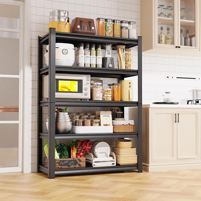 2 Pack Garage Shelving 5-Tier Heavy Duty Storage Shelves, Adjustable Metal Shelving Unit, Utility Garage Organizer Shelf for Basement, Pantry, Warehouse, Supermarket, 45.7" Wx19.7 Dx71.2 H