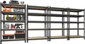 PrimeZone Storage Shelves 4 Pack 5 Tier Adjustable Garage Storage Shelving, Heavy Duty Metal Storage Utility Rack Organizer Shelf Unit for Warehouse Pantry Closet Kitchen Basement, Black