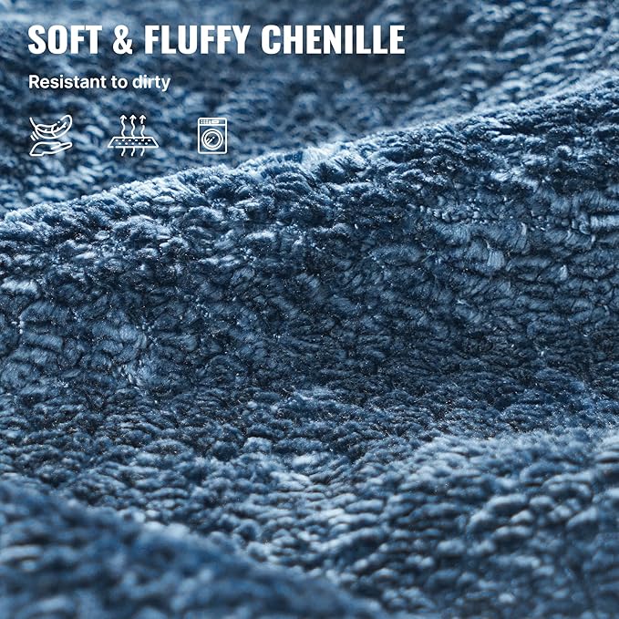 77'' Modern Cloud Loveseat Sofa in Chenille, Deep Seat Boneless Couches Includes 2 pcs Pillows for Living Room, Bedroom, Apartment(Blue)