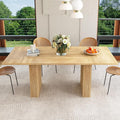 weselon 78 Inch Dining Table for 6 8 10, Modern Farmhouse Rectangular Kitchen Table, Long Dining Room Tables with Wood Strip Base for Kitchen Living Room (Natural)