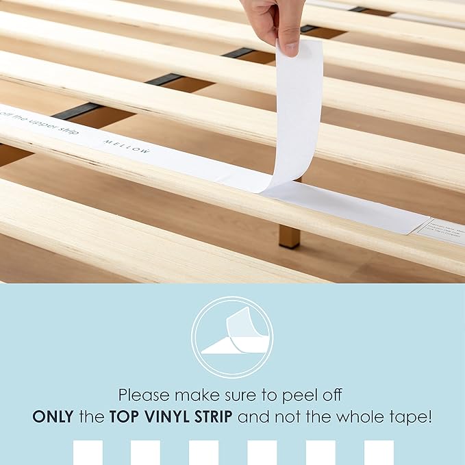 Mellow Naturalista Classic 16 Inch Solid Wood Platform Bed with Wooden Slats, Natural Pine, Queen