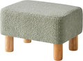 YMYNY Ottoman, Modern Footrest with Soft Padded Seat, Foot Stool with Wood Legs, Small Square Pouf Under Desk for Living Room Bedroom Office 15.74" D×11.41" W×9.84" H Green UHBD030GR