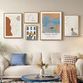 Large Framed Abstract Modern Wall Art Set of 5, Minimalist Gallery Canvas Prints, Contemporary Paintings for Living Room Bedroom Hallway Home Office Decor