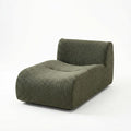 45" Curved Sectional Chaise, Modern Single Sofa Lounge Chair with Deep Seat, Boneless Modular Sherpa Sofas for Small Living Room, Bedroom, Apartment– No Assembly,Grey