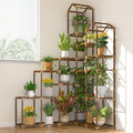 EnHomee 73.6" H Plant Stand Indoor Outdoor Tall Plant Shelf for 17-23 Pots Corner Tiered Plant Stands for Multiple Plants Wood Hanging Plants Holder for Garden Balcony Patio Window Porch