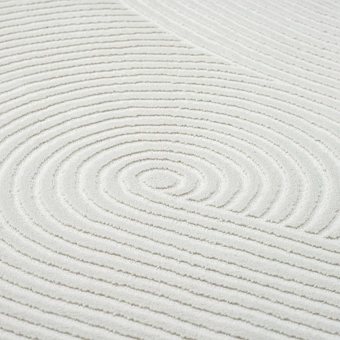 Abani Neutral Cream Area Rug 6' x 9' | White Luxury Zen Carpet | Minimalist Ivory Rugs for Bedroom, Living Room and Dining