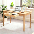 Solid Wood Desk,40" Oak Wooden Desk with Drawers,Mid Century Modern Small Computer Desk with Drawers for Small Spaces Home Office Solid Wood Writing Desk, (Wood Color-1 Drawers)