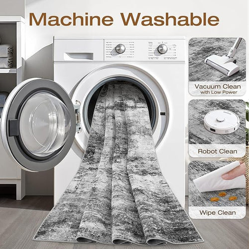 8x10 Area Rugs Living Room: Washable Large Abstract Neutral Modern Soft Rug Stain Resistant Indoor Floor Non-Slip Accent Carpet for Bedroom Nursery Playroom Dining Room Office Dorm Home House Decor