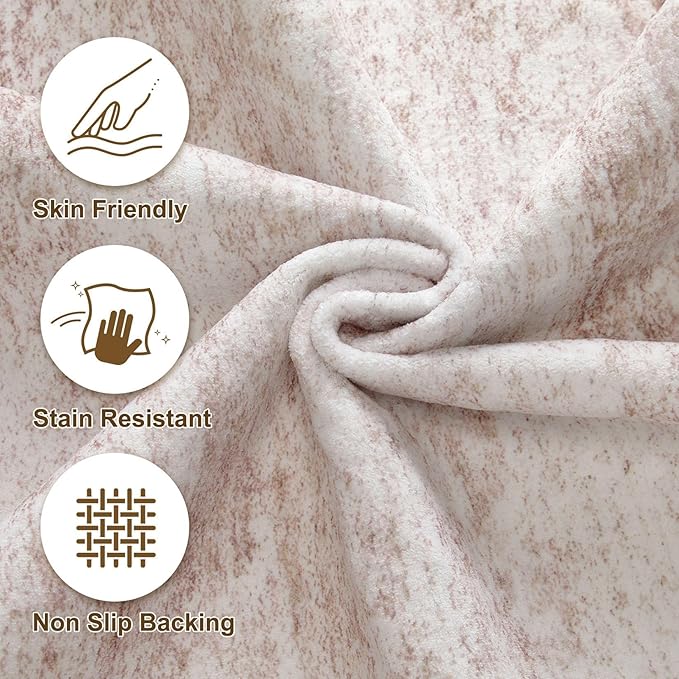 cotiled Large Area Rugs for Living Room 5x7, Machine Washable Rugs with Non Slip Backing Modern Neutral Abstract Rugs Stain Resistant Distressed Carpets for Home Office Decor (5x7 Pink)