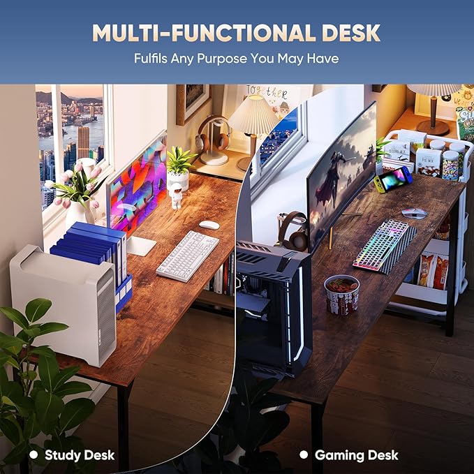 DUMOS Compact 32-Inch Small Computer Office Desk for Home or Bedroom, Modern Minimalist Writing and Study Work Table, Wood
