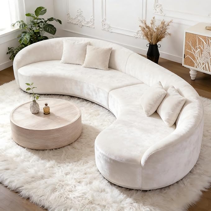 Round Coffee Table in Faux Marble, 39.37" W × 12" H Stone Coffee Tables for Living Room, Modern Drum Center MDF Vintage Design Low, Office, Apartment No Assembly Required Beige Mars