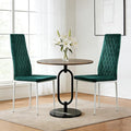 Dining Chairs Set of 2, Velvet Comfortable Seats, Mid-Century Modern Living Room Chairs, Upholstered Kitchen Chairs with Mental Legs and Padded Seat for Bedroom Office Easy Assembly, Green