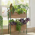 Leaf&lull Raised Garden Bed with Legs Plant Stand Indoor Outdoor Corner Metal Wood Plant Shelf Tiered Plant Holder Ladder Shelf for Patio Balcony Shelving Unit for Live Plants House Decor 2 Tier