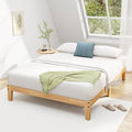 Awesofurni Full Size Bed Frame, 12 Inch Solid Wood Platform Bed with Wooden Slats, Natural Finish Wood Bed Frame No Box Spring Needed, Noise Free - Easy Assembly