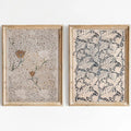 Vintage Botanical Wall Art Prints Set of 2 Antique Sketch Wall Art Decor Neutral Flower Canvas Wall Art Floral Pictures Farmhouse Painting Vintage Floral Artwork for Room Bedroom 12x16 Inch Unframed