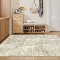 Soalmost 3x5 Rug, Small Area Rug for Kitchen, Entryway, Machine Washable Non-Slip Throw Rug, Vintage Carpet for Nursery Coffee Table Beige/Gray