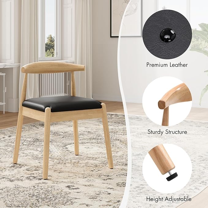 Soohow Dining Chairs Set of 2, Mid Century Modern Kitchen & Dining Room Chairs for Dining Room,Dining Table Chairs with Solid Wood Legs