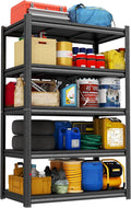 PRESTELION 72" H Storage Shelves 5 Tier Garage Shelving Unit 3000LBS Metal Shelf Adjustable Storage Rack for Basement, Warehouse, Pantry, Closet, Kitchen 72" H x 39.4" W x 17.7" D,Black