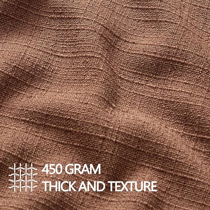 MIULEE Euro Sham Pillow Covers for Bed 24x24, 2 Pack Rust Terracotta Thick & Textured Decorative Throw Pillow Covers, Neutral Linen Cushion Cases, Modern Farmhouse Home Decor, No Filling