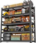 PRESTELION 48" W Garage Shelving 3000Lbs Storage Shelves Heavy Duty 5 Tier Adjustable Metal Shelving Unit Garage Shelves for Basement, Warehouse, Commercial 47.3" W X 18" DX78 H, Black