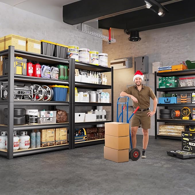 71.2"H-28"W-12"D Garage Shelving-5 Tier Garage Storage Shelves,Adjustable Heavy Duty Metal Shelving Unit and Storage Large Rack,Utility Steel Shelf For Warehouse Industrial Pantry Basement Organizers