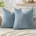 MIULEE Pack of 2 Coastal Blue Throw Pillow Covers 16x16 Inch Summer Modern Boho Accent Decorative Pillow Covers Soft Farmhouse Cushion Covers for Home Decor Couch Bed Sofa Living Room
