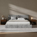 RECCI AirFrame Queen Bed Frame with Headboard, Cloud Upholstered Platform Bed Frame, 5 Inch Foam Cushioned, No Box Spring, Easy Assembly(Moon Grey)