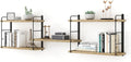 MXCSE Wall Shelves, Wall Mounted Bookshelves, DIY Floating Shelves for Wall, Wood Hanging Book Shelves for Room, Bedroom, Living Room, Easy Installation (Wooden, 50W x 17H)