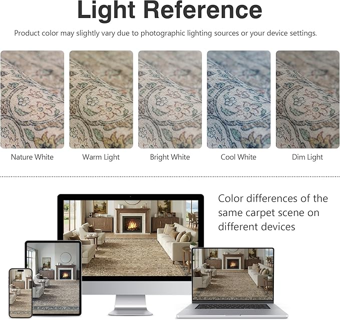 FMFUNCTEX 5x7 Brown Washable Area Rug Vintage Distressed Oriental Non Slip Low Pile Neutral Indoor Carpet for Living Room Bedroom Soft Retro Floral Thin Large Rug for Dining Nursery Office Dorm