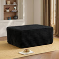 ovios 37" Plush Corduroy Ottoman, Upholstered Cloud Ottoman for Boneless Couch in a Box, Modular Sectional Couches for Living Room Bedroom, Compressed Memory Foam, No Assembly Require, Blcak