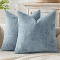 MIULEE Pack of 2 Light Blue Throw Pillow Covers 18x18 Inch Coastal Summer Modern Boho Accent Decorative Pillow Covers Soft Chenille Farmhouse Cushion Covers for Home Decor Couch Bed Sofa Living Room