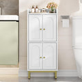 Hzuaneri Bathroom Cabinet, Small Storage Cabinet with 4 Doors, Bathroom Organizers and Storage Cabinets with Adjustable Feet. Cabinets Freestanding for Living Room, Kitchen, 7.1"D x 14.6"W x 32.7"H