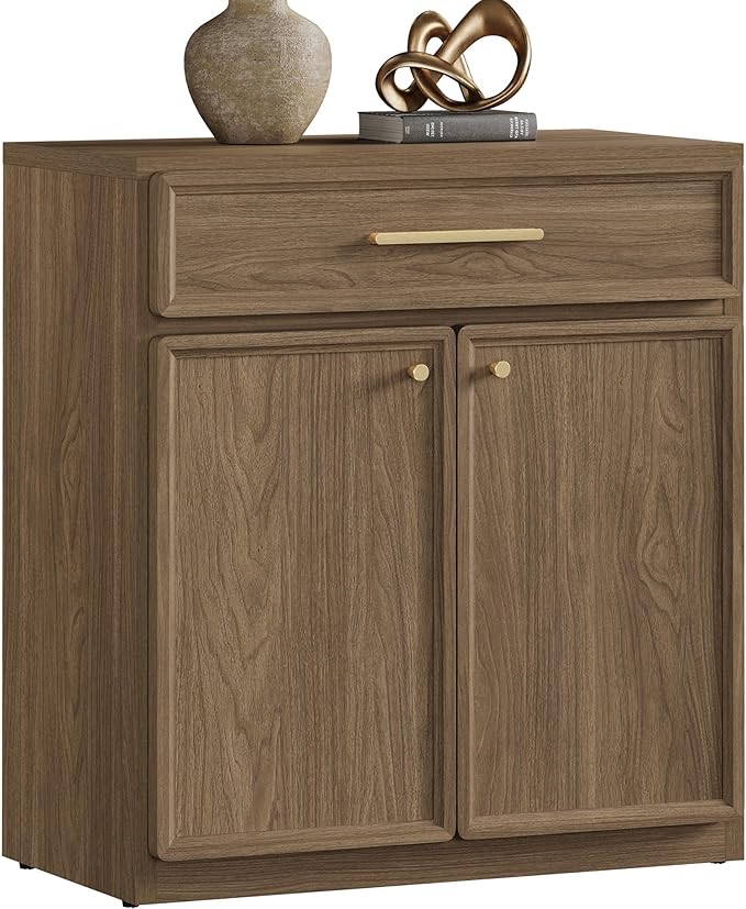 SICOTAS Buffet Cabinet with Storage Tall Modern Console Storage Cabinet with Doors and Shelves 30" Long Wooden Sideboard Credenza Buffet Table Coffee Bar for Living Room Kitchen Dining Room Entryway