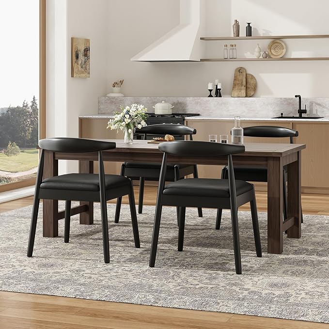 Soohow Dining Chairs Set of 2, Mid Century Modern Kitchen & Dining Room Chairs for Dining Room,Dining Table Chairs with Solid Wood Legs