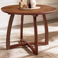 Acacia Alma 36 Inches Round Dining Table for 4, Solid Rubber Wood, Mid-Century Modern Kitchen & Dining Room Tables, Space-Saving for Living Room, Wooden Waterproof Thickened Tabletop, Walnut