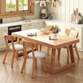 Dining Chairs Set of 4 Mid-Century Modern Oak Upholstered Scandinavian Solid Wood Kitchen & Dining Room Chairs with Curved Backrest Sillas de Comedor for Dining Table(Original/Beige)