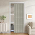 Jilron 100% Blackout Fabric Folding Door Curtain with Magnetic Closure - Accordion Style for Sliding Doors, Closets,Wardrobe and Temporary Door Solutions Doorway Curtains（W42 x L78, Grey 1 Panel）