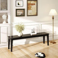 Dining Bench 63" Wood Solid Oak Wooden Bed End/Entryway Bench for Bedroom Living Room Kitchen(Black)