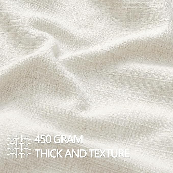 MIULEE Pack of 2 Thick Textured Couch Throw Pillow Covers, Natural Beige Decorative Pillow Covers 20x20, Neutral Linen Cushion Cases for Sofa Bed Living Room Modern Farmhouse Home Decor, No Filling