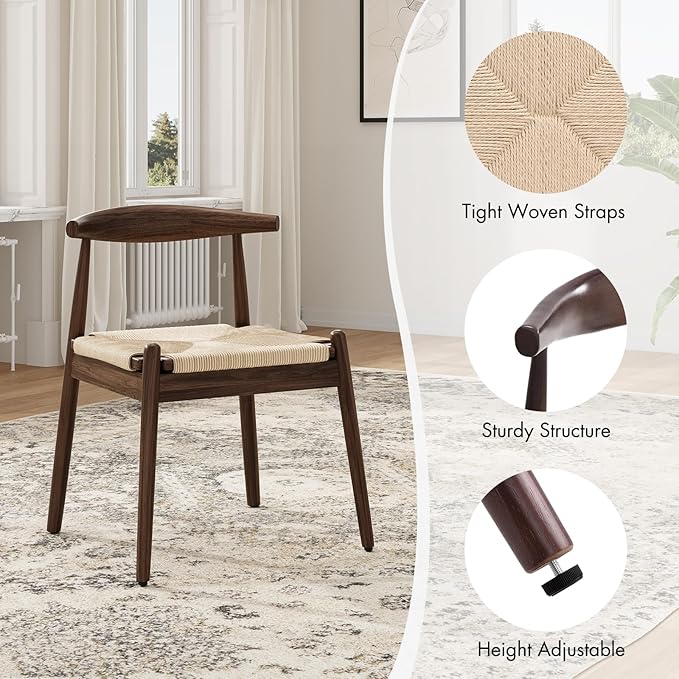 Soohow Dining Chairs Set of 2, Mid Century Modern Kitchen & Dining Room Chairs for Dining Room,Dining Table Chairs with Solid Wood Legs