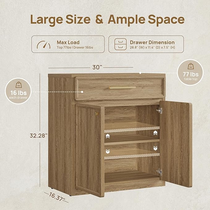 SICOTAS Buffet Cabinet with Storage Tall Modern Console Storage Cabinet with Doors and Shelves 60" Long Wooden Sideboard Credenza Buffet Table Coffee Bar for Living Room Kitchen Dining Room Entryway
